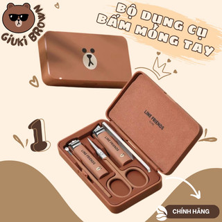 Bộ dụng cụ bấm móng tay 5 món - bộ cắt, bấm dũa móng tay gấu brown
