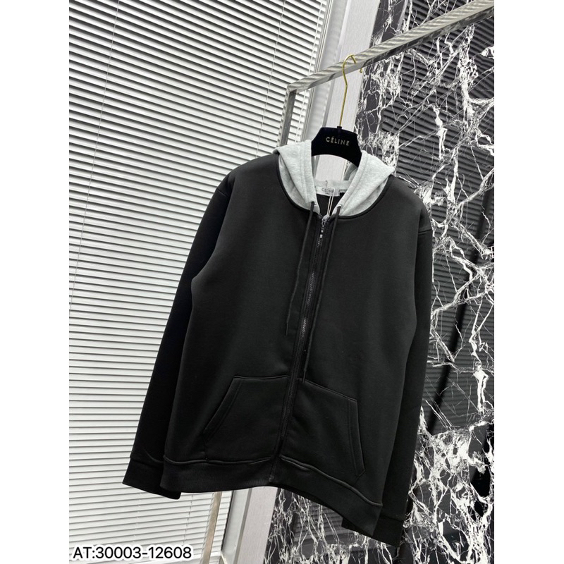 Áo khoác mũ xám cê lin ảnh thật