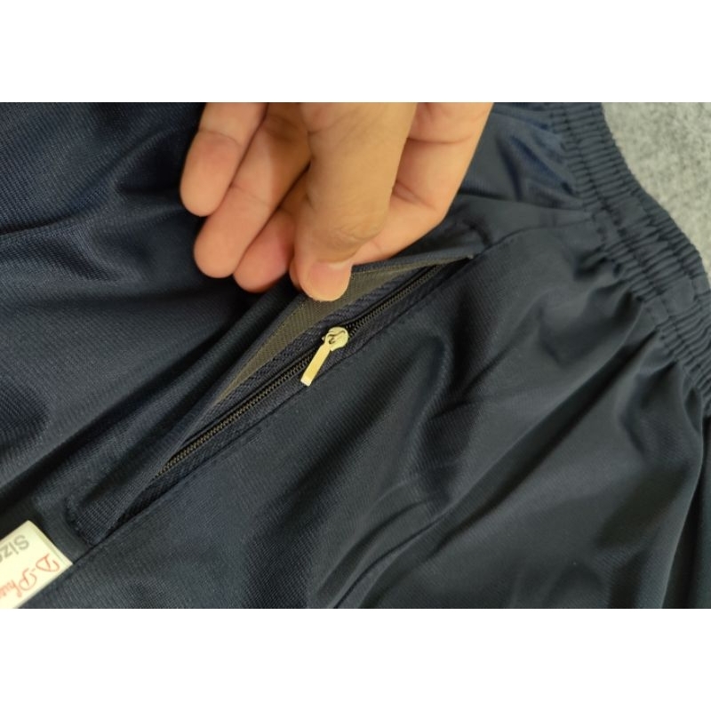 Quần thể thao 3 sọc màu phối xéo túi khoá kéo