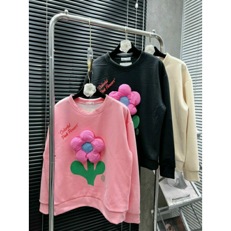 Áo Nỉ , Áo bông Hoa đính nổi siêu hot