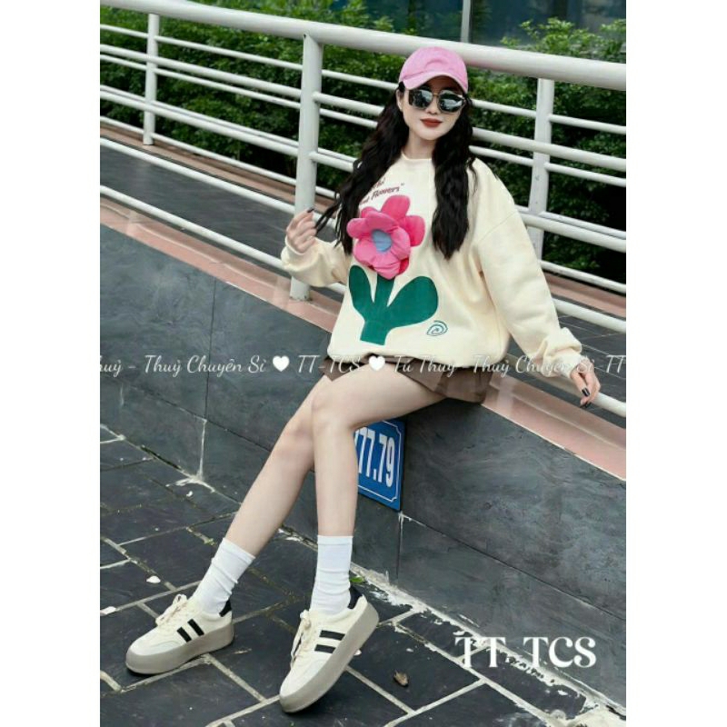 Áo Nỉ , Áo bông Hoa đính nổi siêu hot