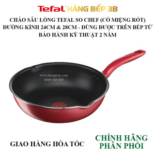 Chảo chiên lòng sâu sâu lòng Tefal 28cm - 24cm So Chef