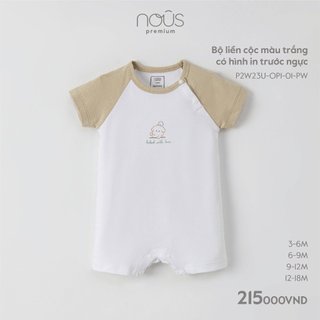 Bộ quần áo Nous liền thân cộc họa tiết nhiều màu cho bé từ 3-6 tháng đến 12-18 tháng