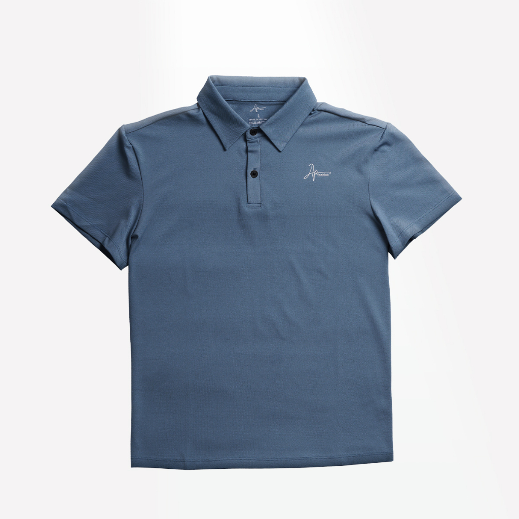 Áo Polo nam màu xanh ghi Basic MKG vải cotton lạnh xuất âu thanh lịch, sang trọng, nam tính MPL06