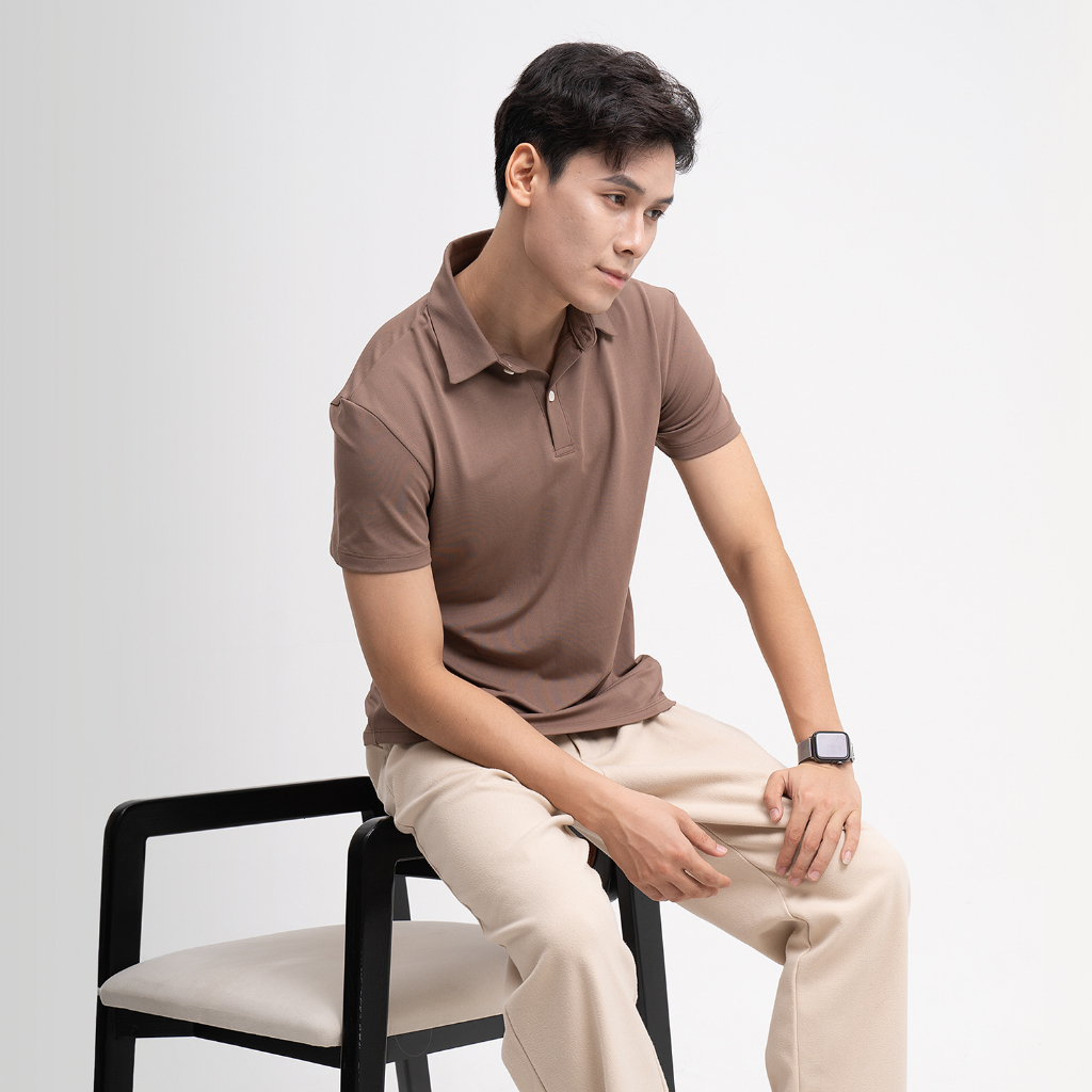 Áo Polo nam màu vàng kiểu dáng Basic MKG vải cotton lạnh xuất âu thanh lịch, sang trọng, nam tính APL01