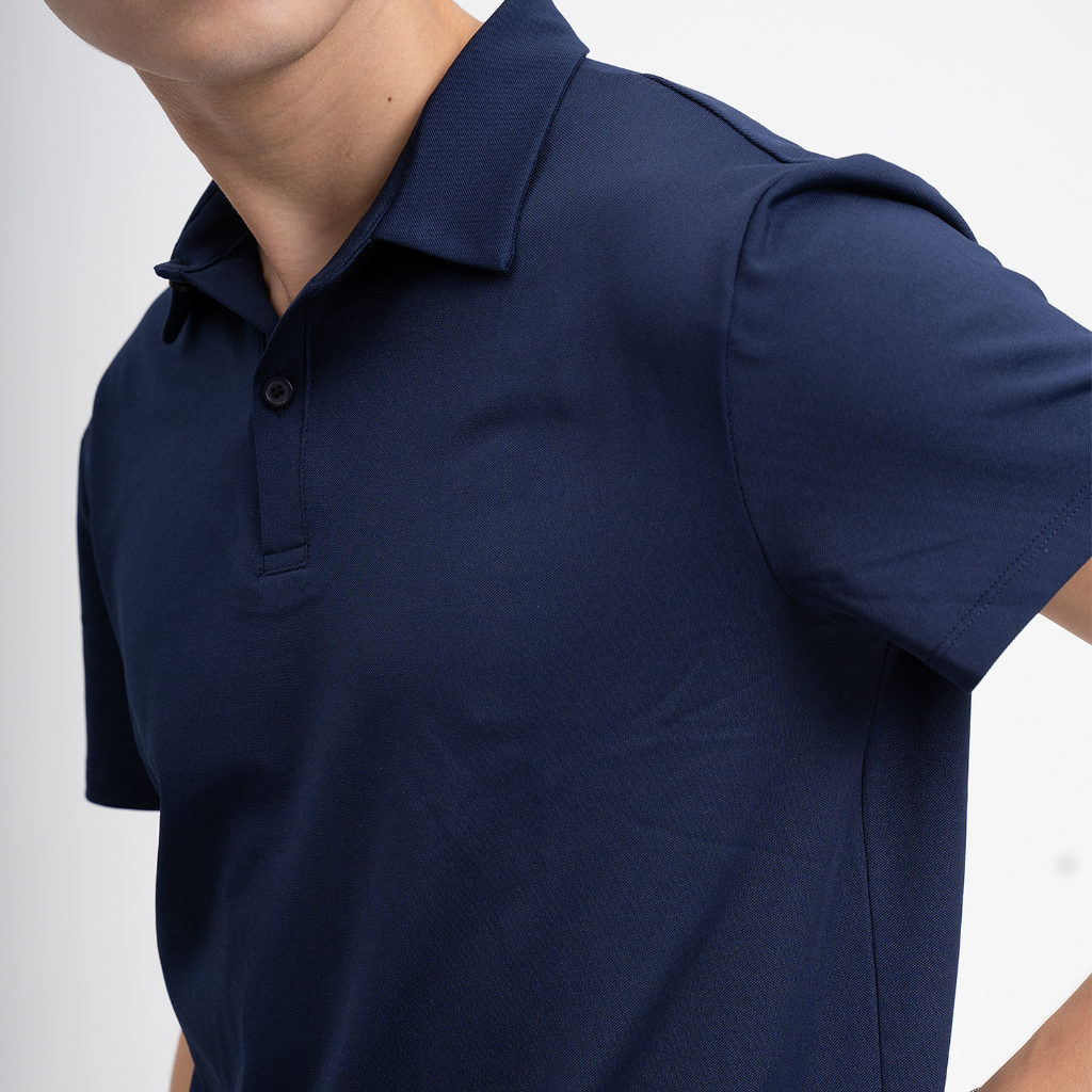 Áo Polo nam màu xanh navy Basic MKG vải cotton lạnh xuất âu thanh lịch, sang trọng, nam tính MPL05