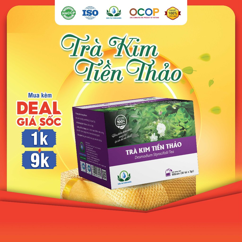 Trà Kim Tiền Thảo Chữa Sỏi Thận Hộp 30 Túi Lọc Siêu Thị Thiên Nhiên