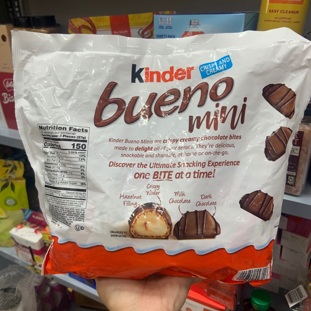 Bánh chocolate nhân kem hạt phỉ date 3/2024 Kinder Bueno Mini - EDS Hàng Mỹ