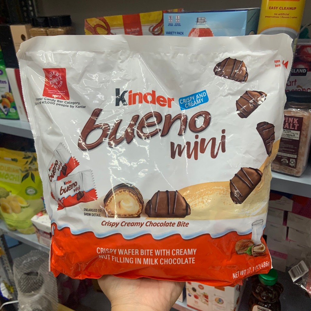 Bánh chocolate nhân kem hạt phỉ date 3/2024 Kinder Bueno Mini - EDS Hàng Mỹ