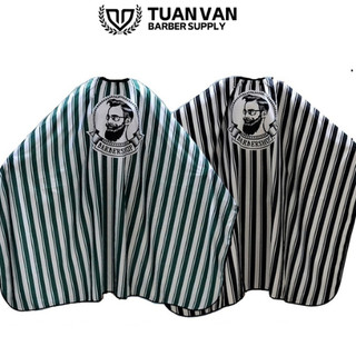 Khăn cắt tóc áo choàng cắt tóc sọc xanh lá
