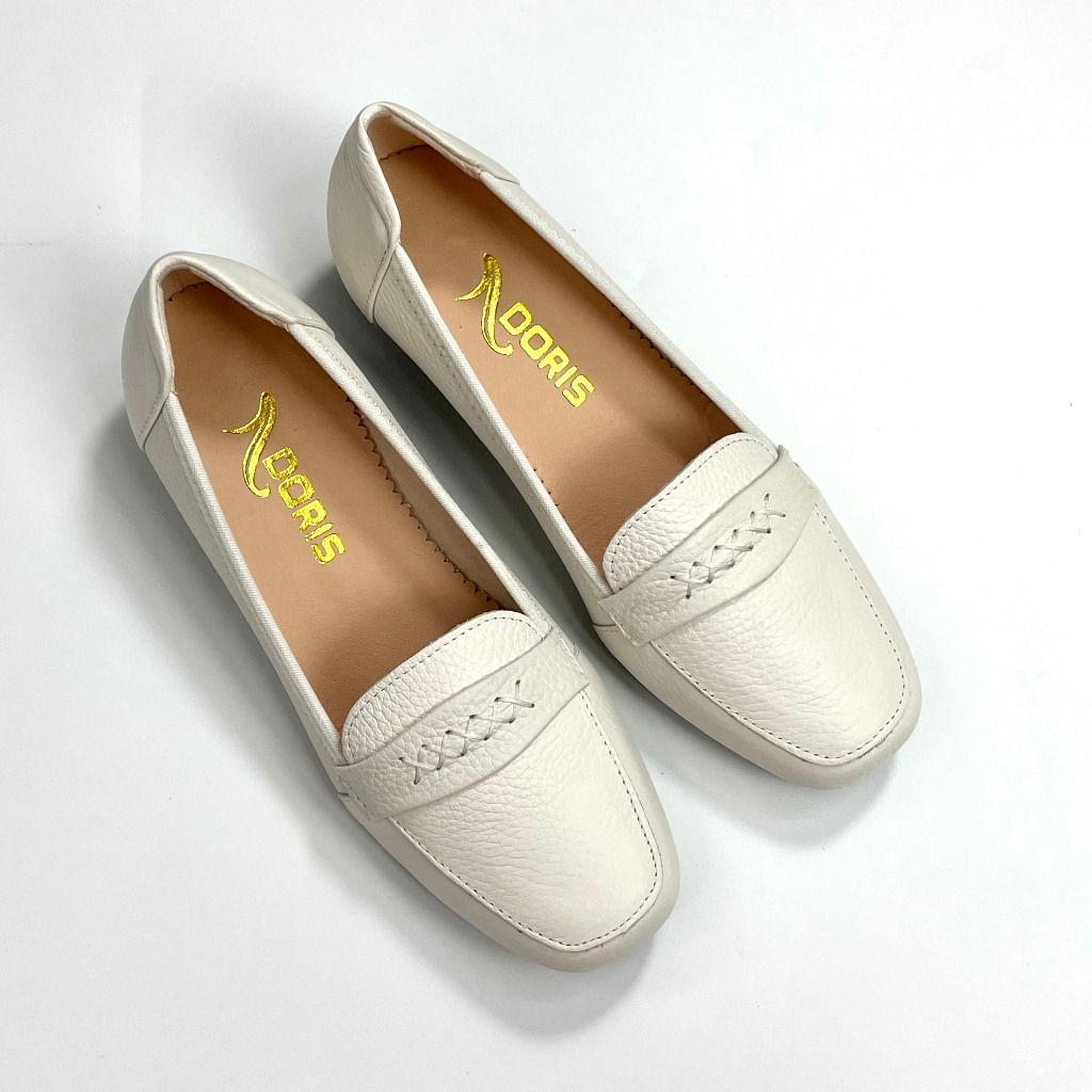 Giày mọi ngôi sao đế bệt da thật  3cm DN0301 - SIZE CHUẨN- CÓ BẢO HÀNH