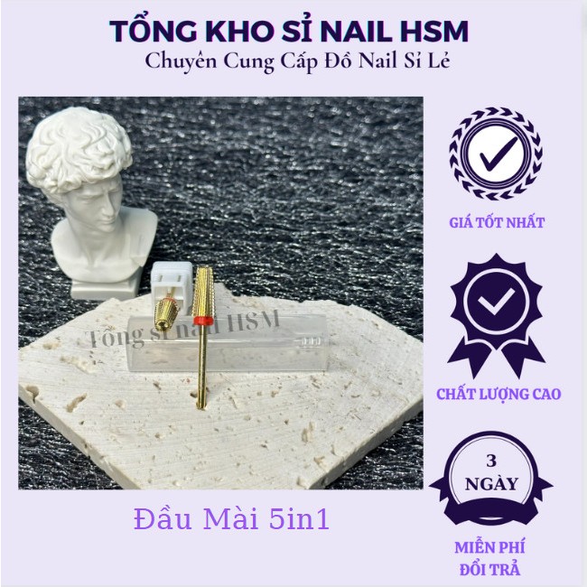 Đầu mài 5 in 1.Đầu mài titan - Tổng Sỉ Nail HSM