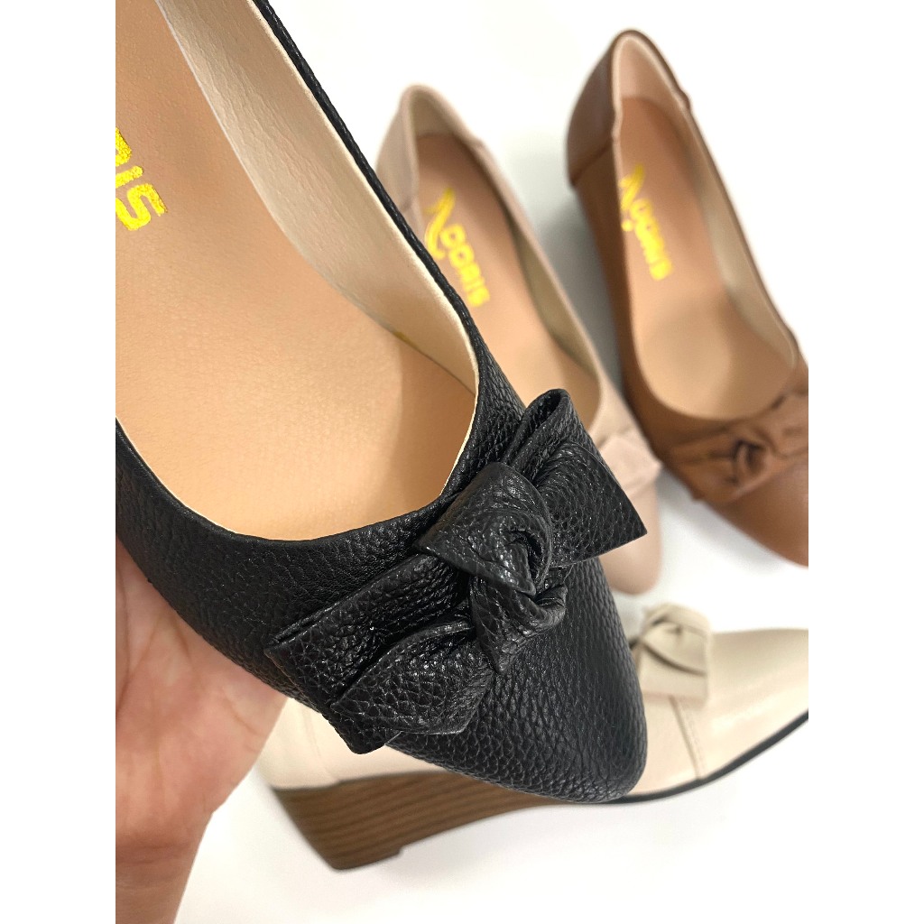 Giày búp bê da thật đế xuồng 5cm 503 - size chuẩn- có bảo hành.