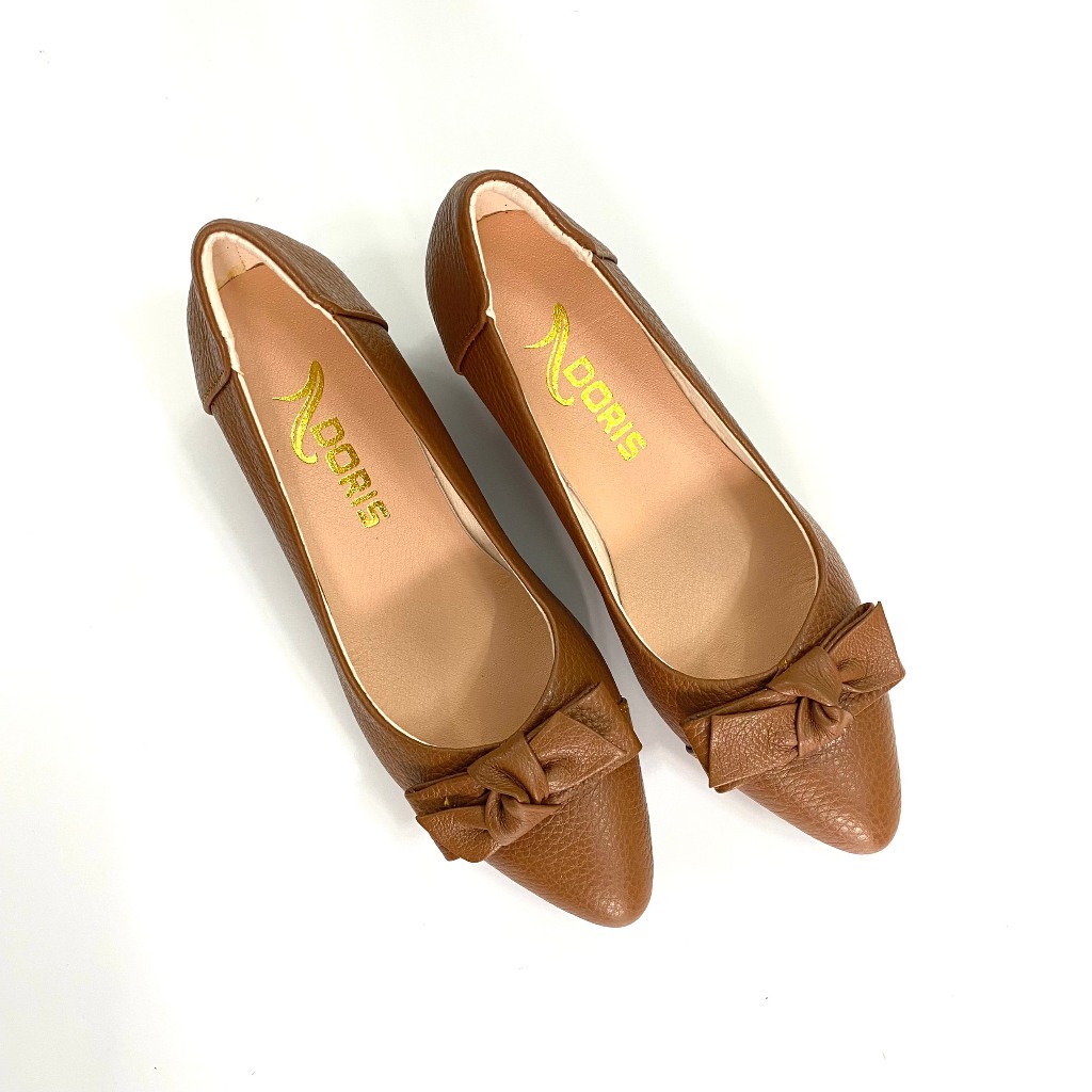 Giày búp bê da thật đế xuồng 5cm 503 - size chuẩn- có bảo hành.