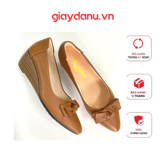 Giày búp bê da thật đế xuồng 5cm 503 - size chuẩn- có bảo hành.