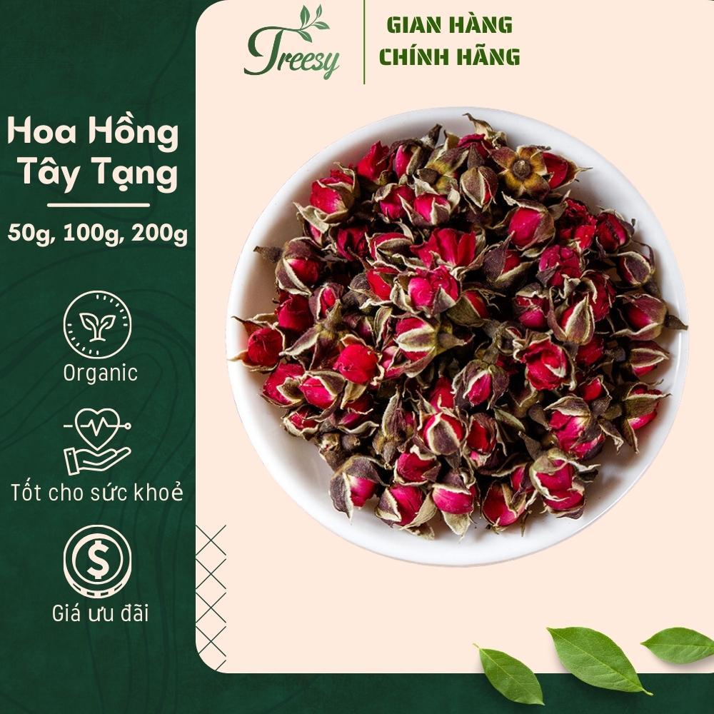 200g Trà Hoa Hồng Tây Tạng Sấy Khô Nguyên Nụ - Trà thảo mộc Treesy - Trà hoa quả