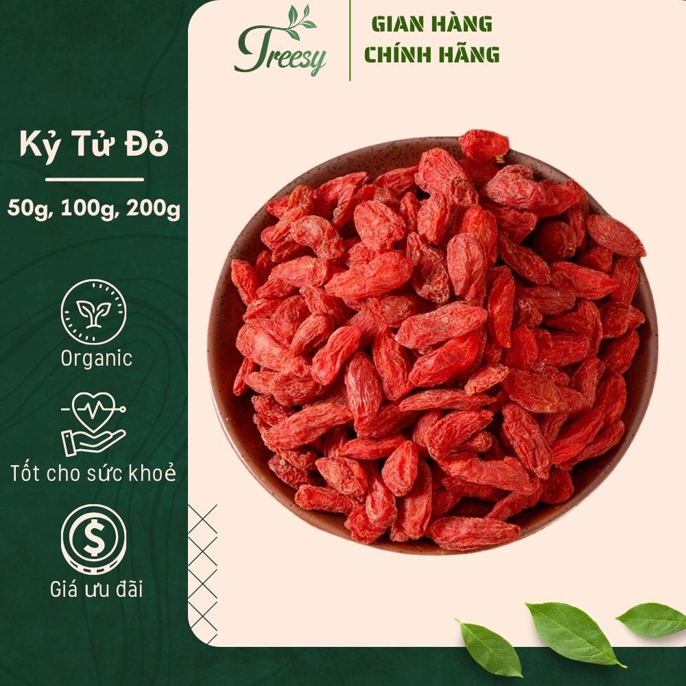 200g Kỷ Tử Đỏ (Câu Kỷ Tử) Sấy Khô - Trà thảo mộc Treesy - Trà hoa quả