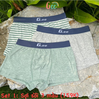 [Gee] Set 3 Quần sịp bé trai, quần lót bé trai vải sợi tre, gỗ sồi kháng khuẩn, mềm mát (10-65kg) made in Vietnam