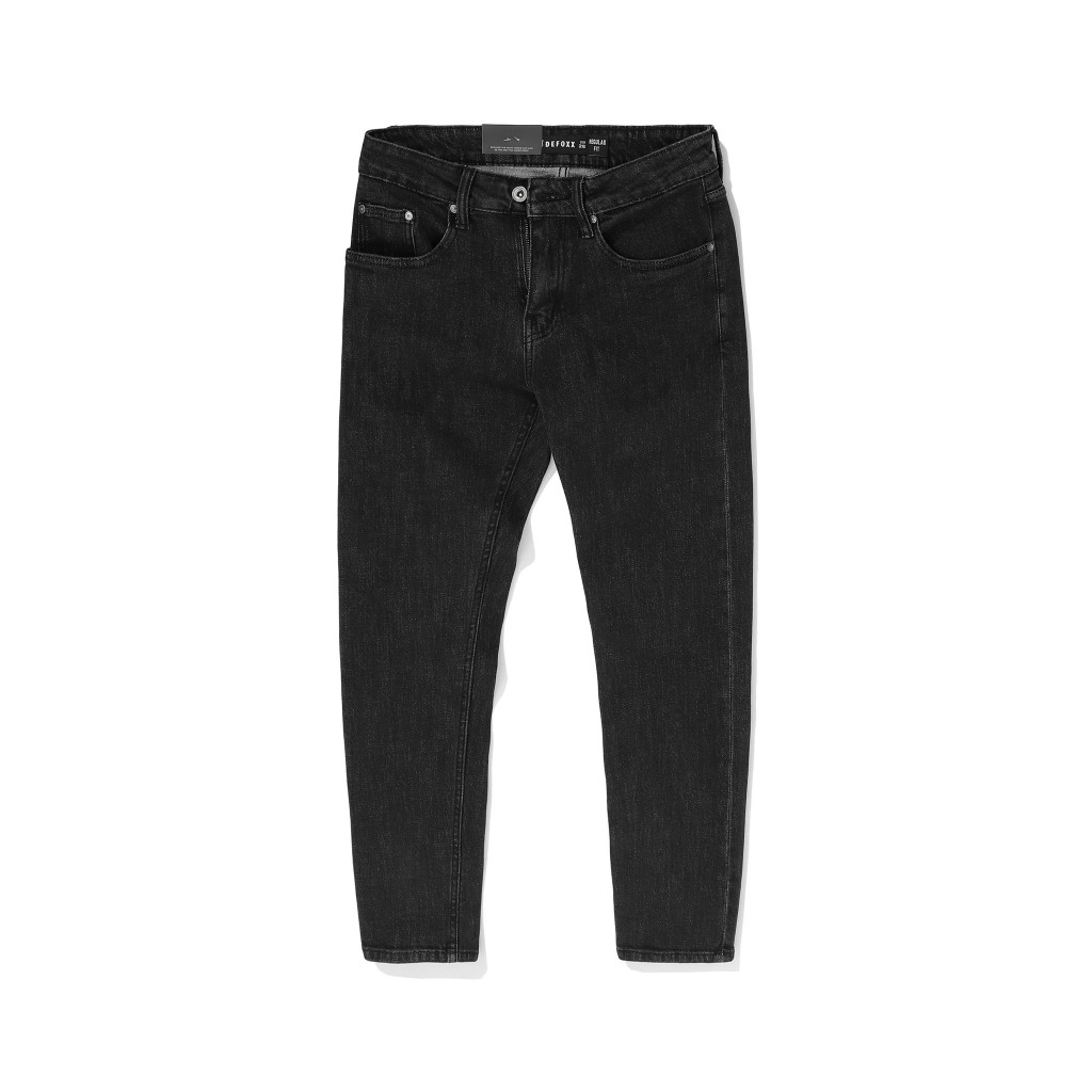 Quần jean nam, quần bò nam cao cấp regular fit DEFOXX xám đen wash 230881 foxxmen