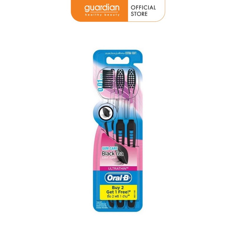 Bàn chải OralB tinh chất Trà Xanh/ Trà Đen vỉ 3 cây