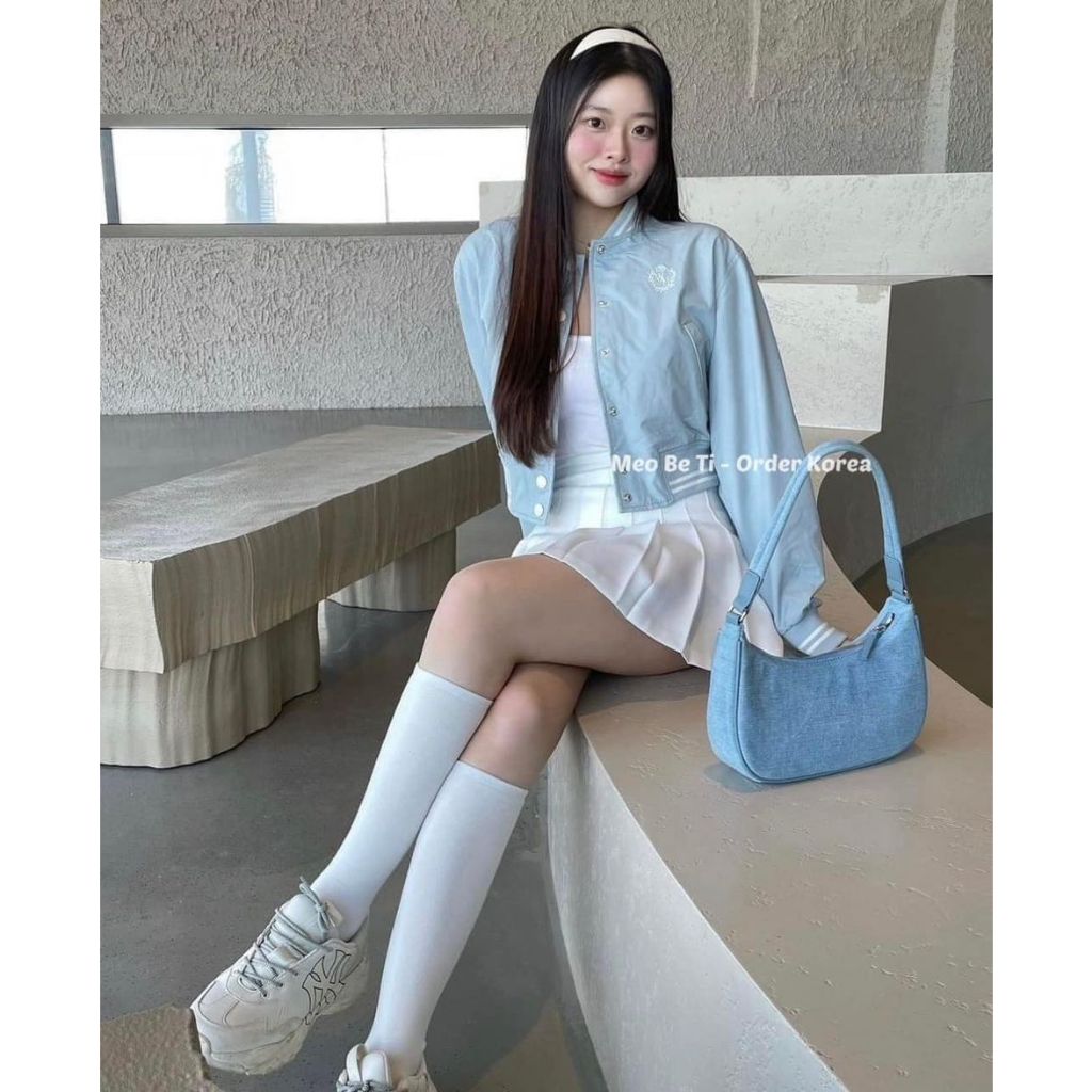 Áo khoác bomber - Light blue size S sale 68% - WHJJD2314F