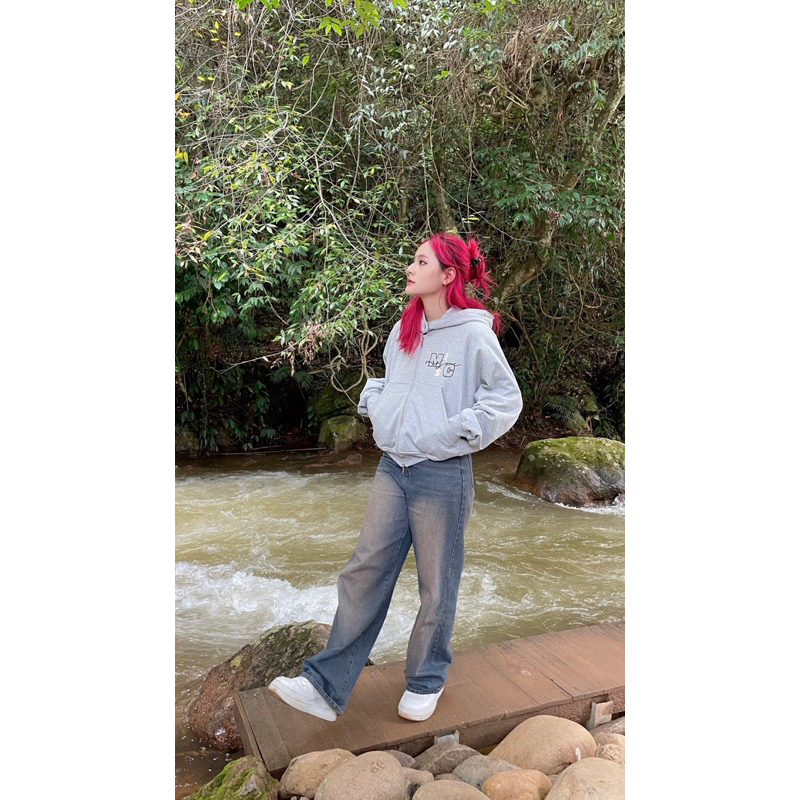 Hoodie Zip-MOM SAYS I'M COOL- Basic form Boxy