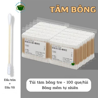 Combo 500 tăm bông que thân gỗ thân thiện với môi trường