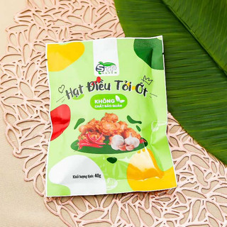 Hạt điều tỏi ớt stp food túi 40g – hạt điều thơm ngon, giòn béo, chất lượng xuất khẩu