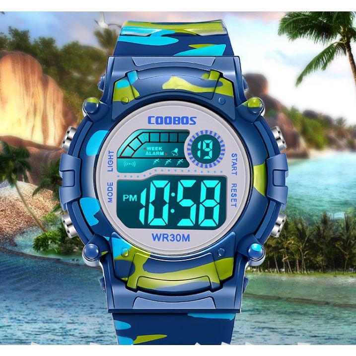 Đồng hồ Trẻ em chống nước tốt, đồng hồ bé trai, đồng hồ bé gái, có đèn led 7 màu thời trang siêu cute
