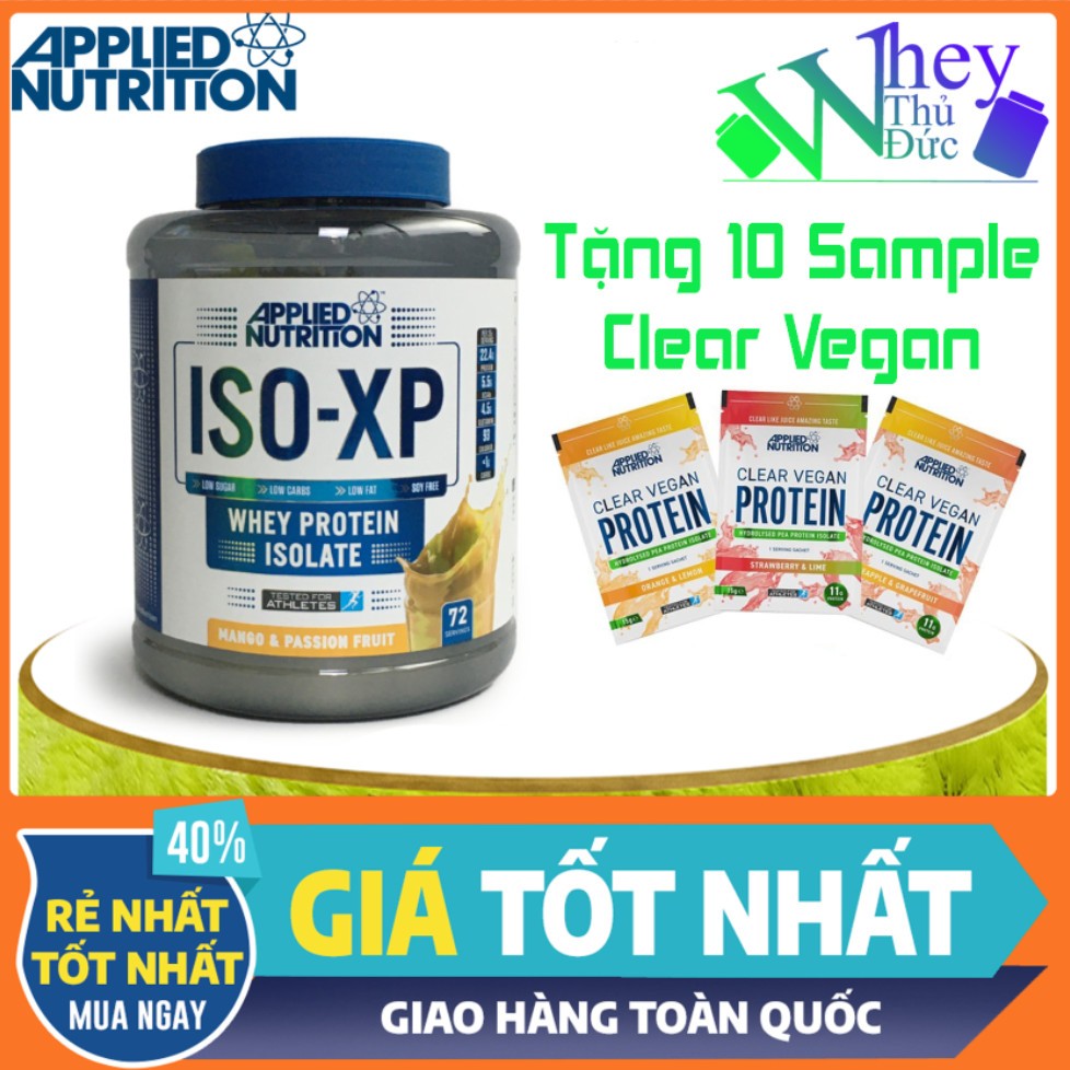 [Tặng Clear Vegan] Whey tinh khiết Iso Xp Applied Nutrition 72 Serving 1.8Kg