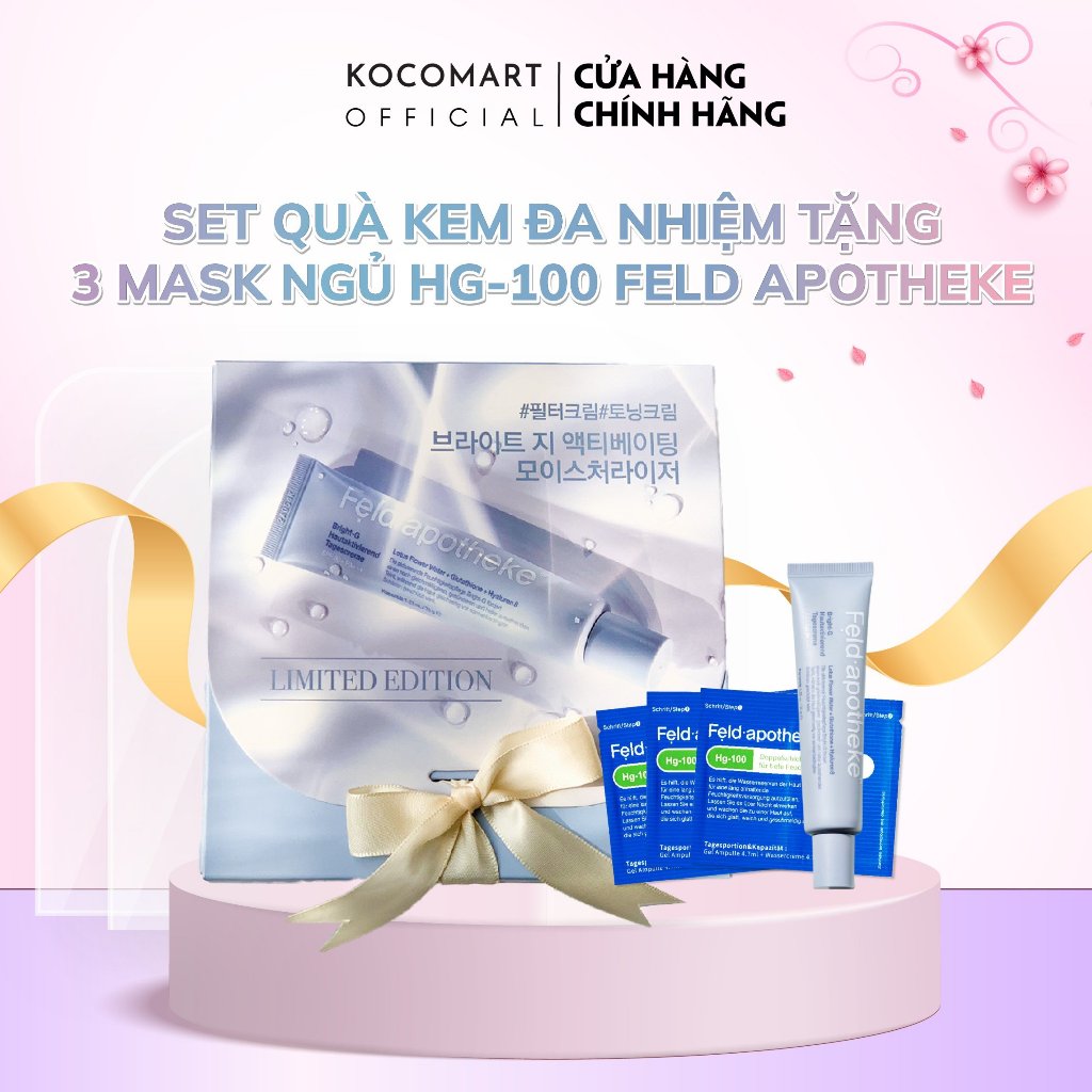 Set quà Kem dưỡng đa nhiệm Bright-G Activating Moisturizer tặng 3 mask ngủ 2 màng khoá