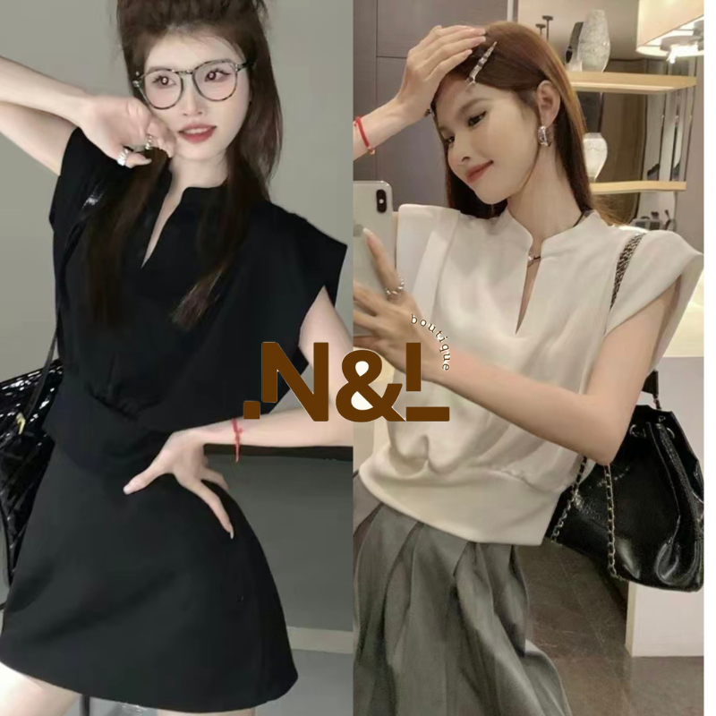 Áo Cổ Tàu Chữ V, Áo Sát Nách Tay Hến Mềm Mượt Cá Tính công sở