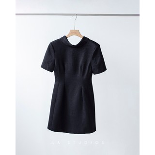 Váy tweed cotton ngắn tay Hàn Quốc