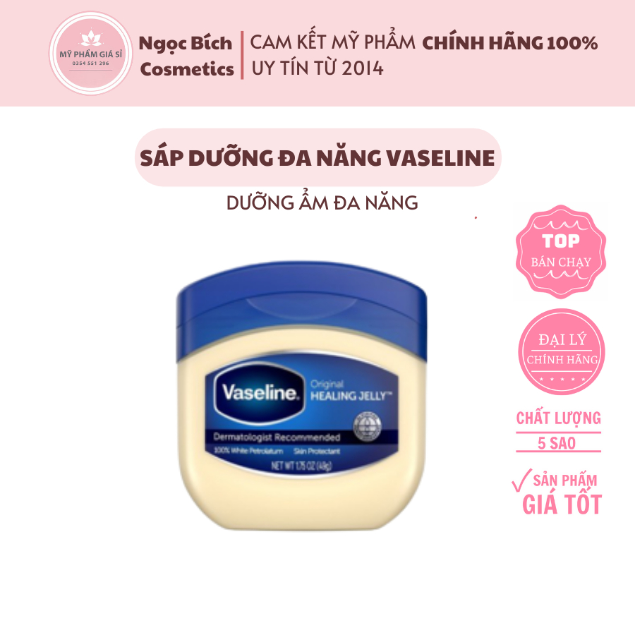 Sáp dưỡng ẩm đa năng VASELINE 100% Pure Petroleum Jelly Original Mỹ 49g