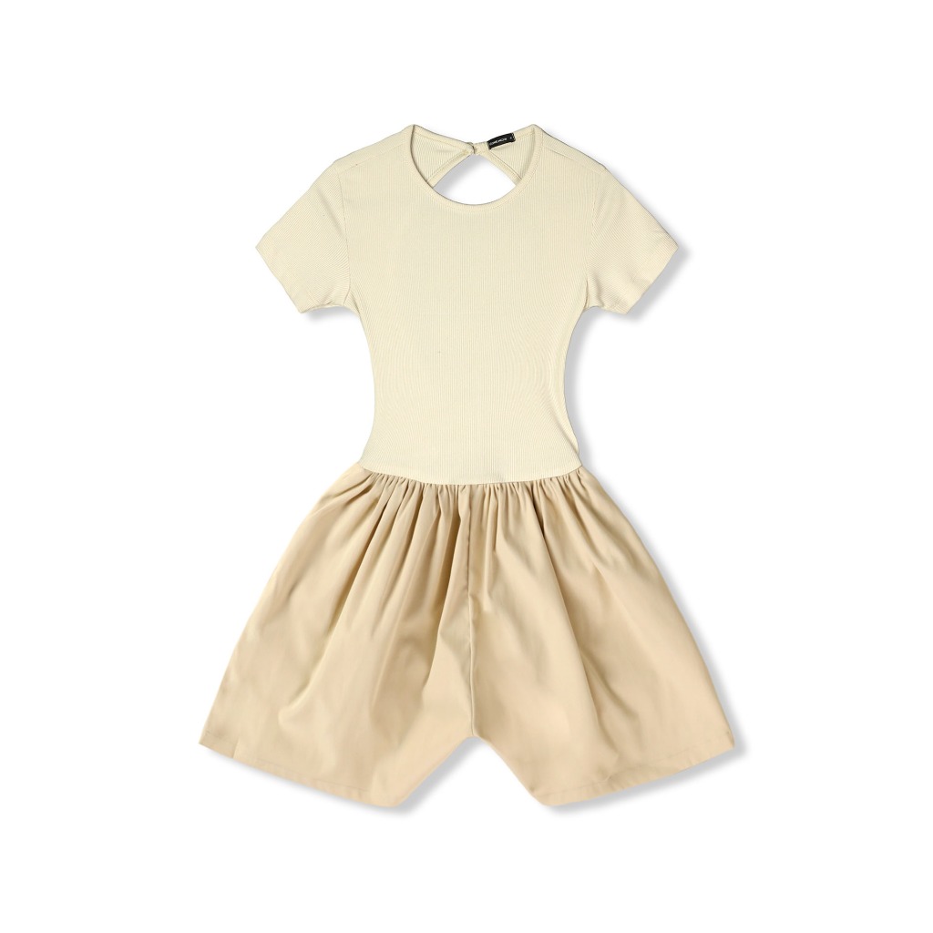 Đầm Nữ Ngắn Back Cutout Culottes Skirt, Chất Vải Thun Gân Phối Kaki Thun, WDN062, SOMEHOW