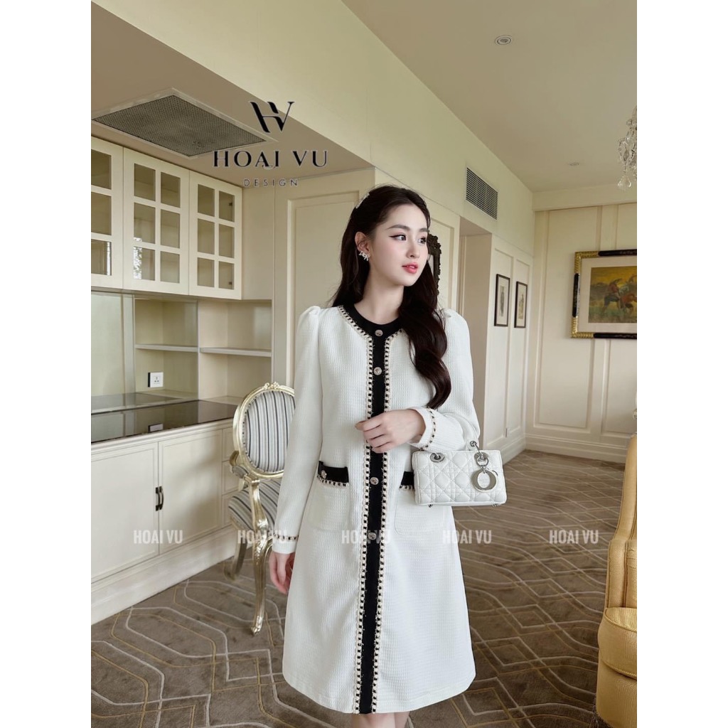 Váy dạ viền nhung sm