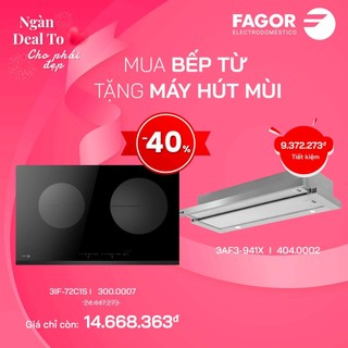 Bếp từ đôi FAGOR 3IF-72C1S tặng máy hút mùi FAGOR 3AF3-941X
