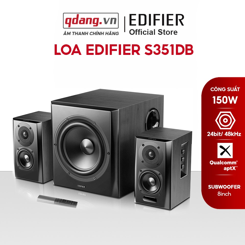 Loa Edifier S351DB - Hệ thống âm thanh 2.1 siêu bass - Bluetooth 5.0, aptX