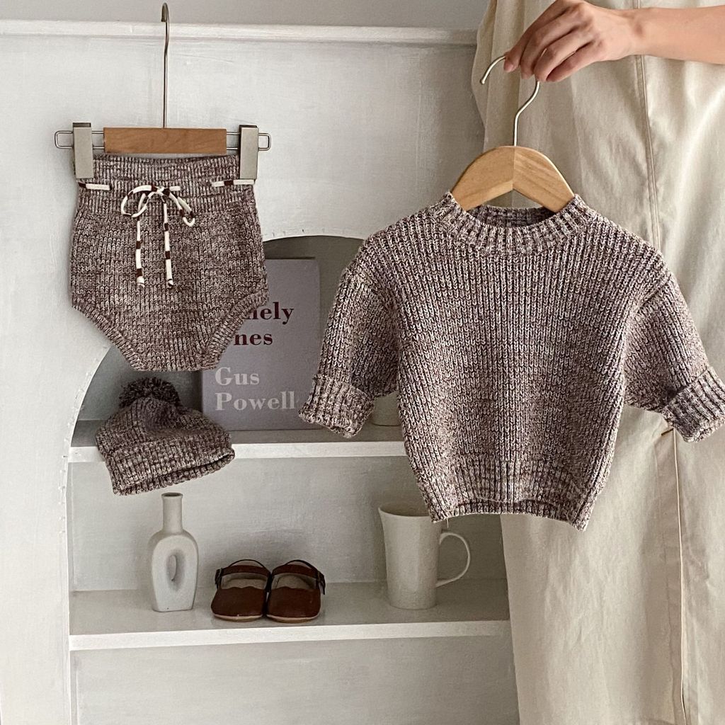 Set Len màu ghi dày dặn cho bé