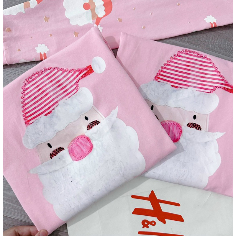 Set ông già noel bé trai bé gái cotton 4 chiều đẹp, đồ bộ giáng sinh xinh xắn cho trẻ em dài tay ấm áp