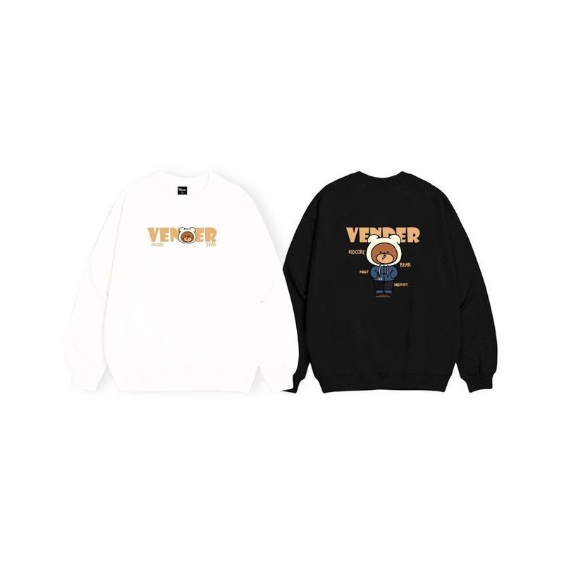 Áo Sweater VENDER, Áo Sweater Nỉ Họa Tiết Gấu Form Rộng Unisex