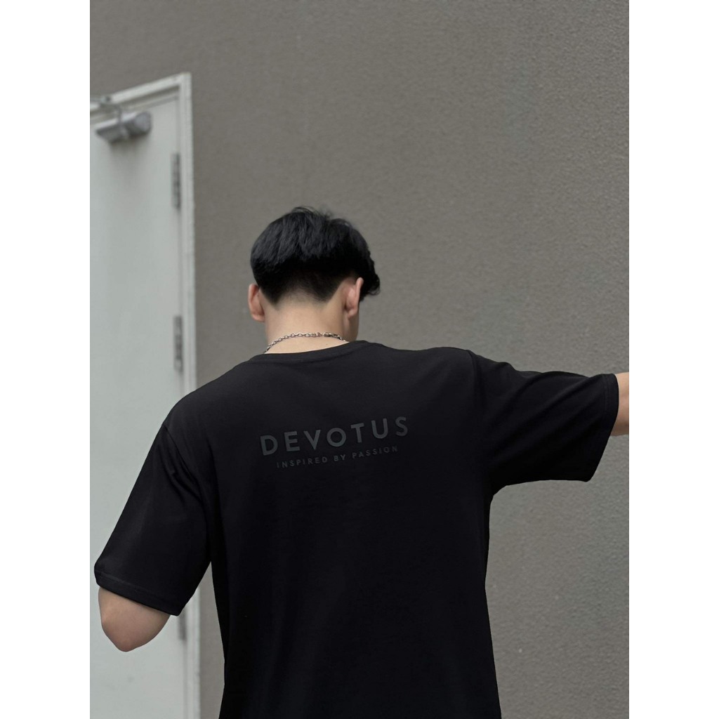 Áo thun Local Brand Unisex Devotus Premium 100% Cotton form Oversize - In nổi silicon logo giữa tệp màu áo