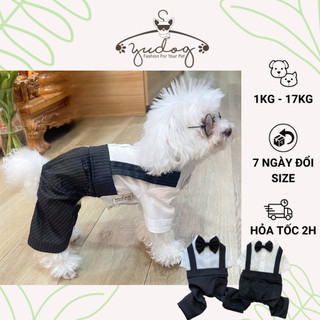 Bộ sơ mi quần tây yudog kèm nơ cho thú cưng