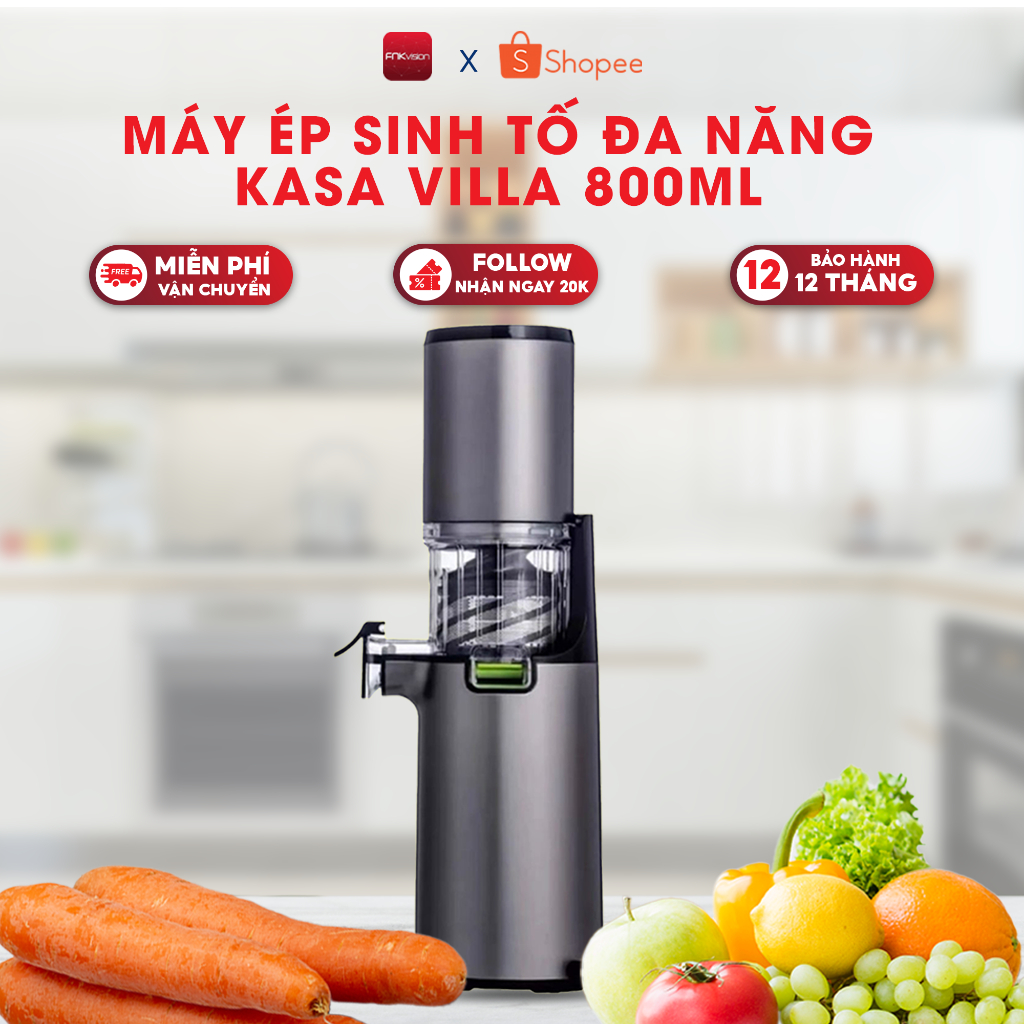Máy ép chậm Kaisa Villa KV-ZS166, máy ép trái cây cầm tay