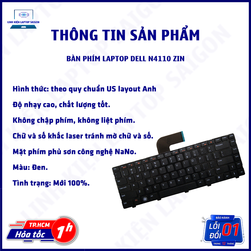 Bàn phím Laptop Dell Insprion 3451 3452 3458 3551 3552 3558 5451 5458 5551 5555 - Linh kiện Laptop Sài Gòn