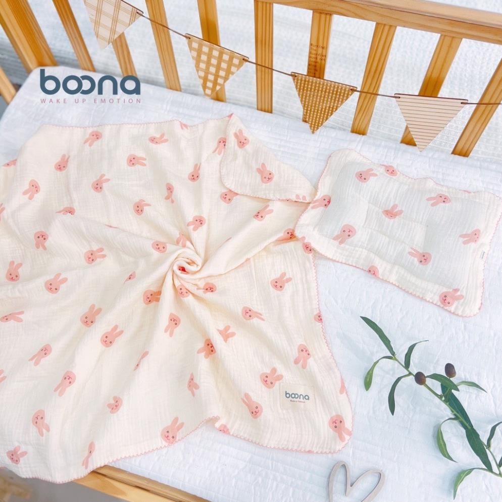 Khăn tắm xô Muslin cao cấp BOONA chính hãng 4 lớp đa năng cho bé