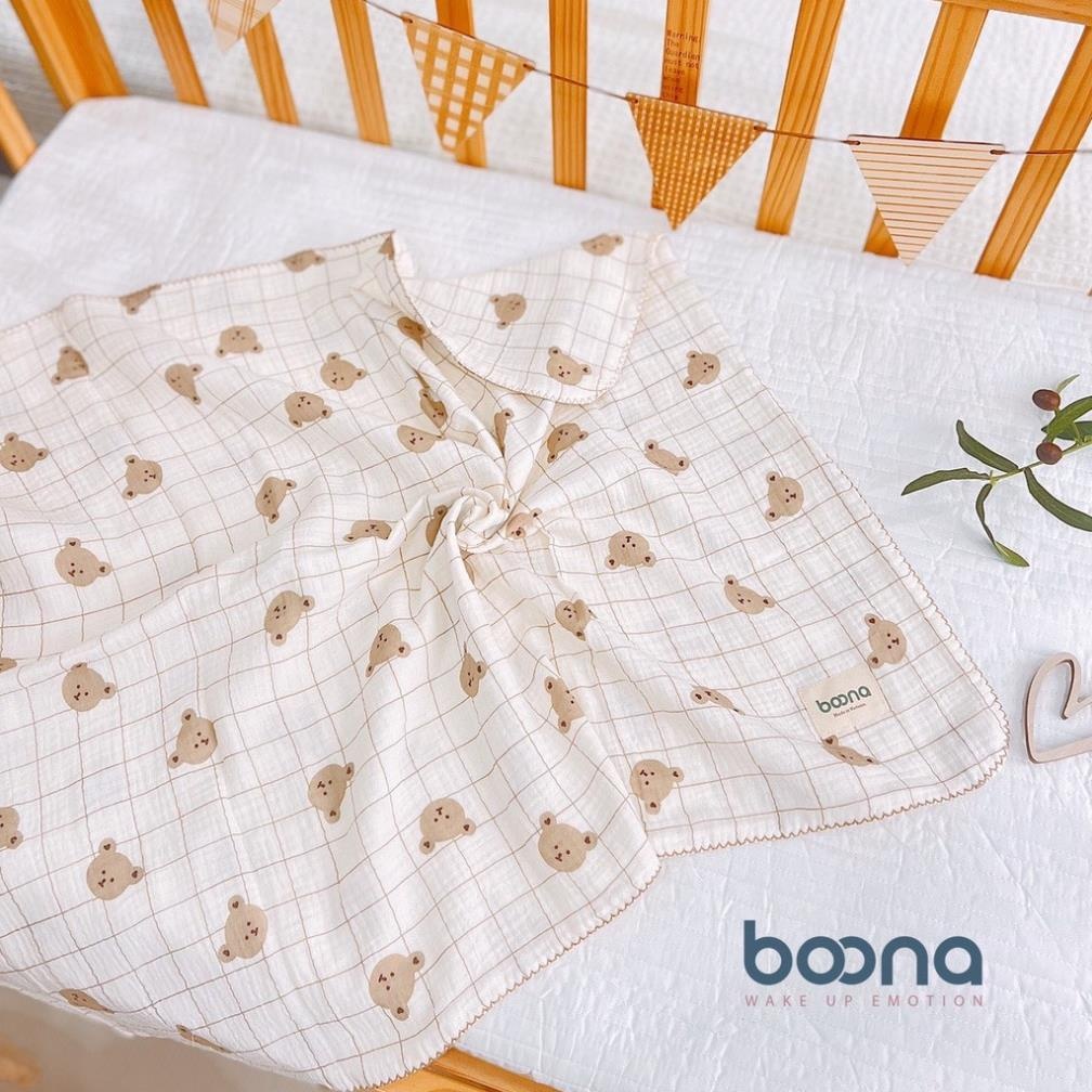 Khăn tắm xô Muslin cao cấp BOONA chính hãng 4 lớp đa năng cho bé
