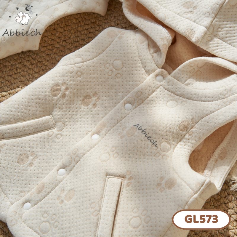 Áo gile cotton ABBIEOH hình động vật có mũ cho bé trai và bé gái 0-3 tuổi GL590 GL573 GL368