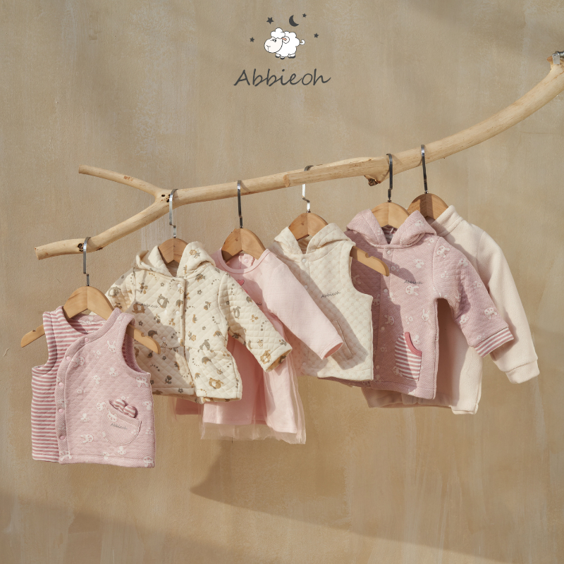 Áo gile lông cừu cho bé ABBIEOH phối túi phong cách Hàn Quốc 0-3 tuổi GL571