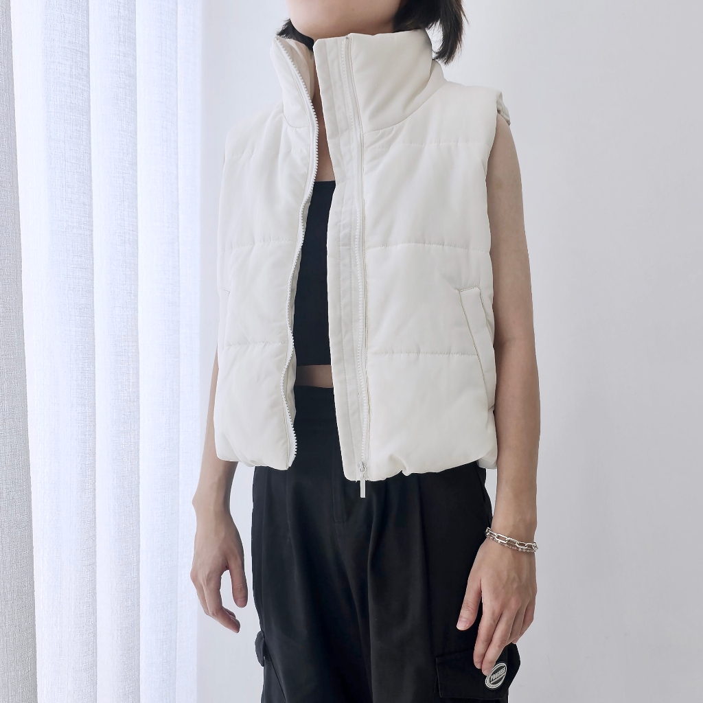 Áo Gile phao nữ MKG kiểu dáng thiết kế tối giản, thanh lịch chính hãng cao cấp WGL